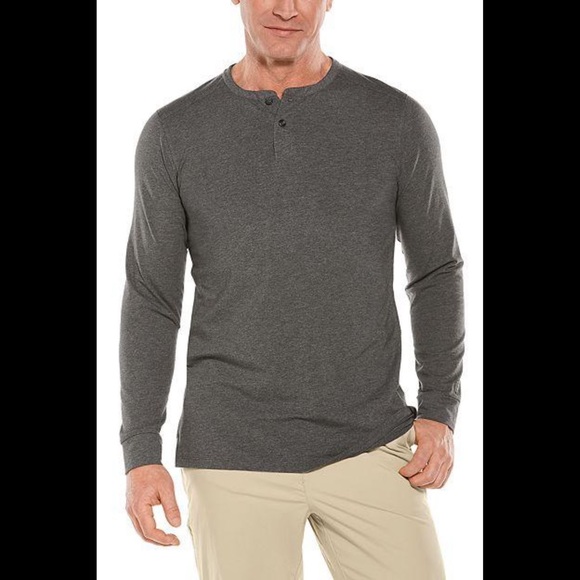 Coolibar Shirts Coolibar Mens Mojave Long Sleeve Henley Upf 5